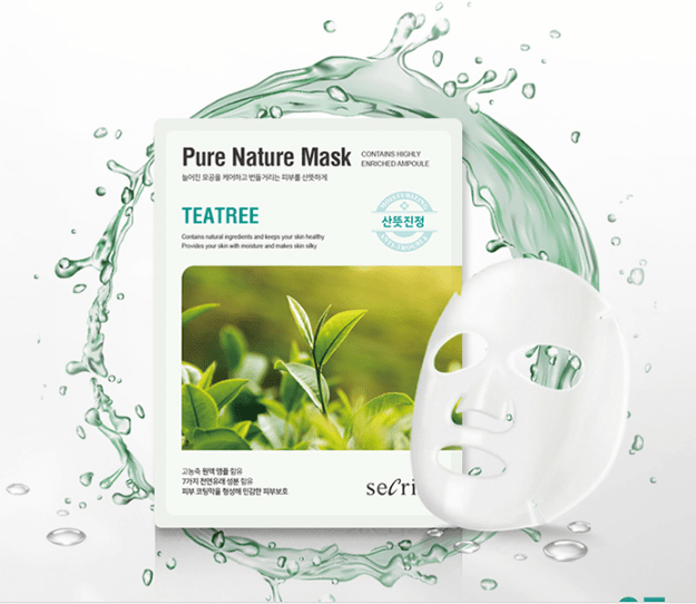 Anskin Secriss Pure Nature Mask Pack-Teatree тканевая маска для лица с экстрактом чайного дерева